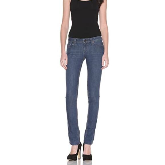 DL1961 Women's Tory Slim Straight Leg Jeans Size 27 Mid Rise Dark Wash Stretch - Picture 1 of 9